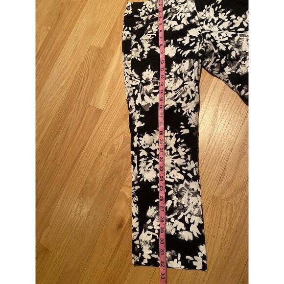 7th Avenue womens black/white floral cropped elastic waist pull on dress pants 4 - Picture 10 of 10